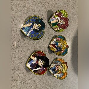 Heart-Shaped Anime Character sailormoon Pins Set